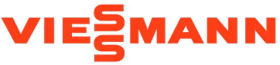 Viessmann logo in bold, orange text with stylized overlapping "S" letters in the center.